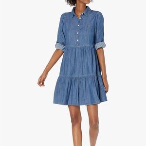 Tommy Hilfiger Blue Tiered Buttoned Sundress